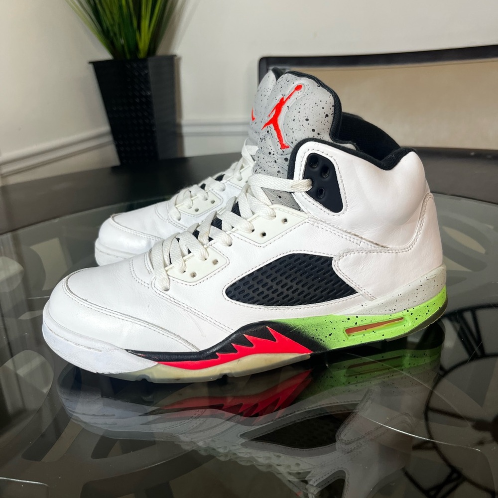 Nike Air Jordan 5 Retro Poison Green, Star Mens Sz 10
